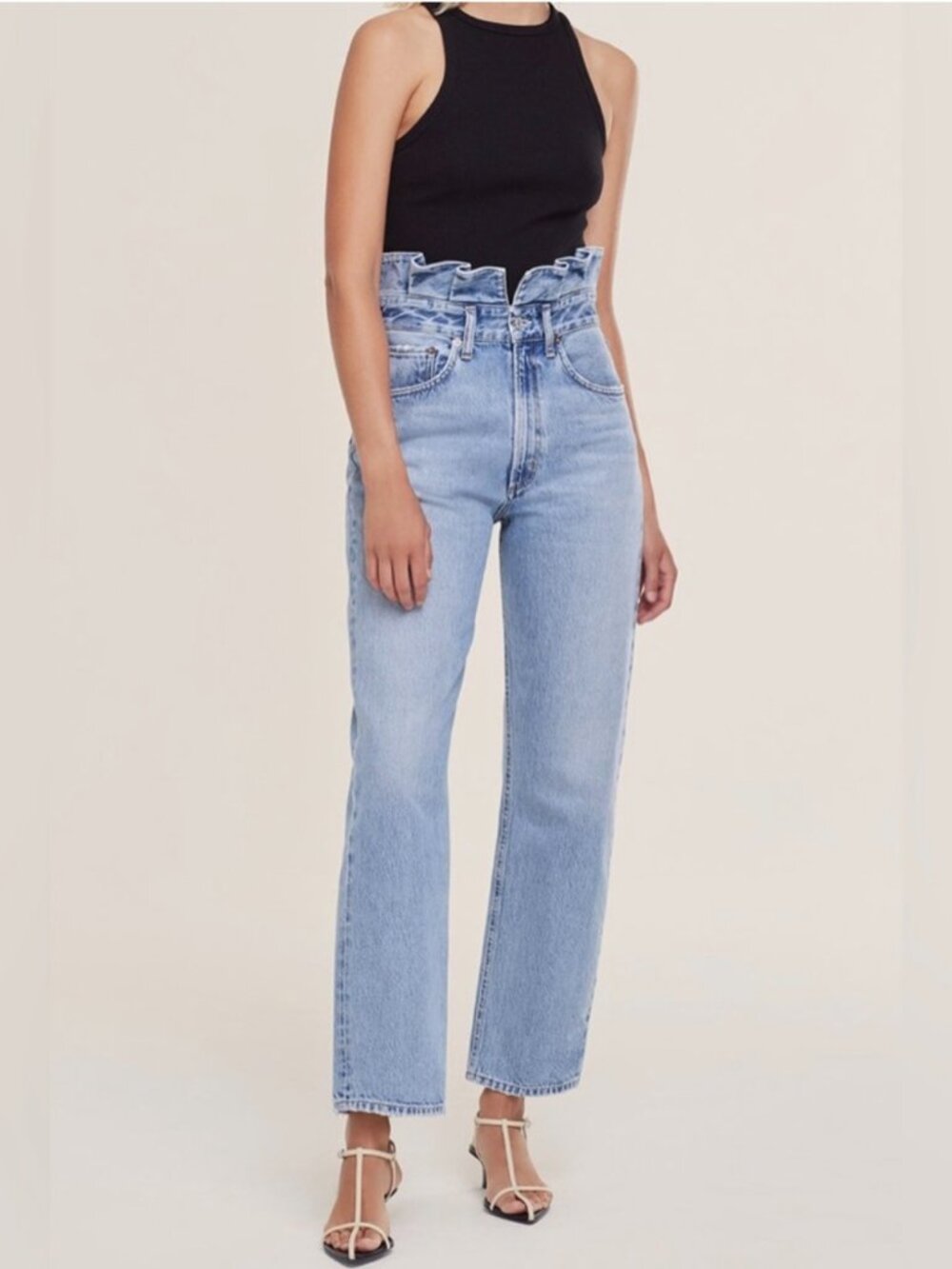 AGOLDE Lettuce Waistband Jeans Revival High Rise 90s Organic Cotton Size 23